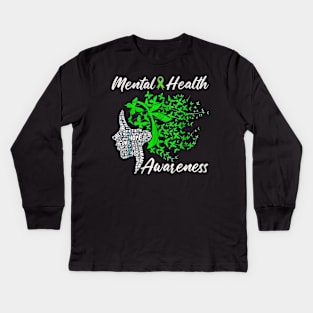 Mental health awareness girl Kids Long Sleeve T-Shirt